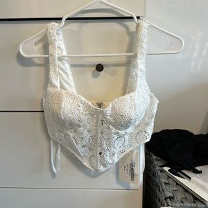 White corset top